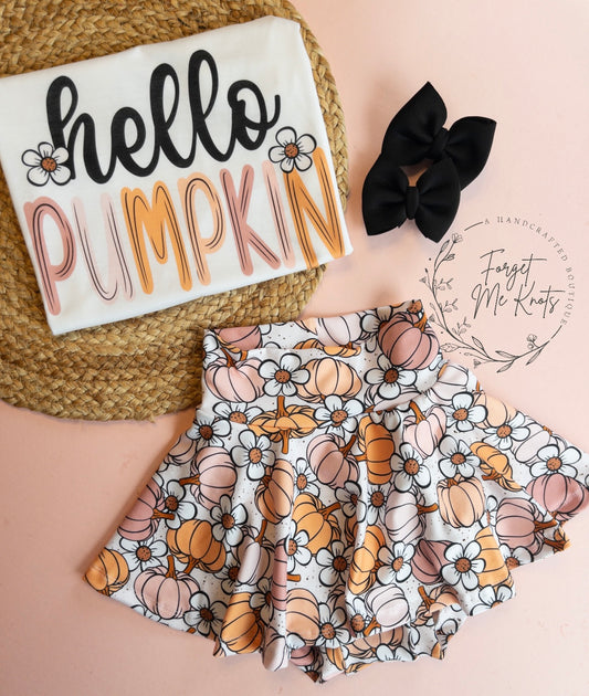 Hello Pumpkin graphic tee & circle skirt