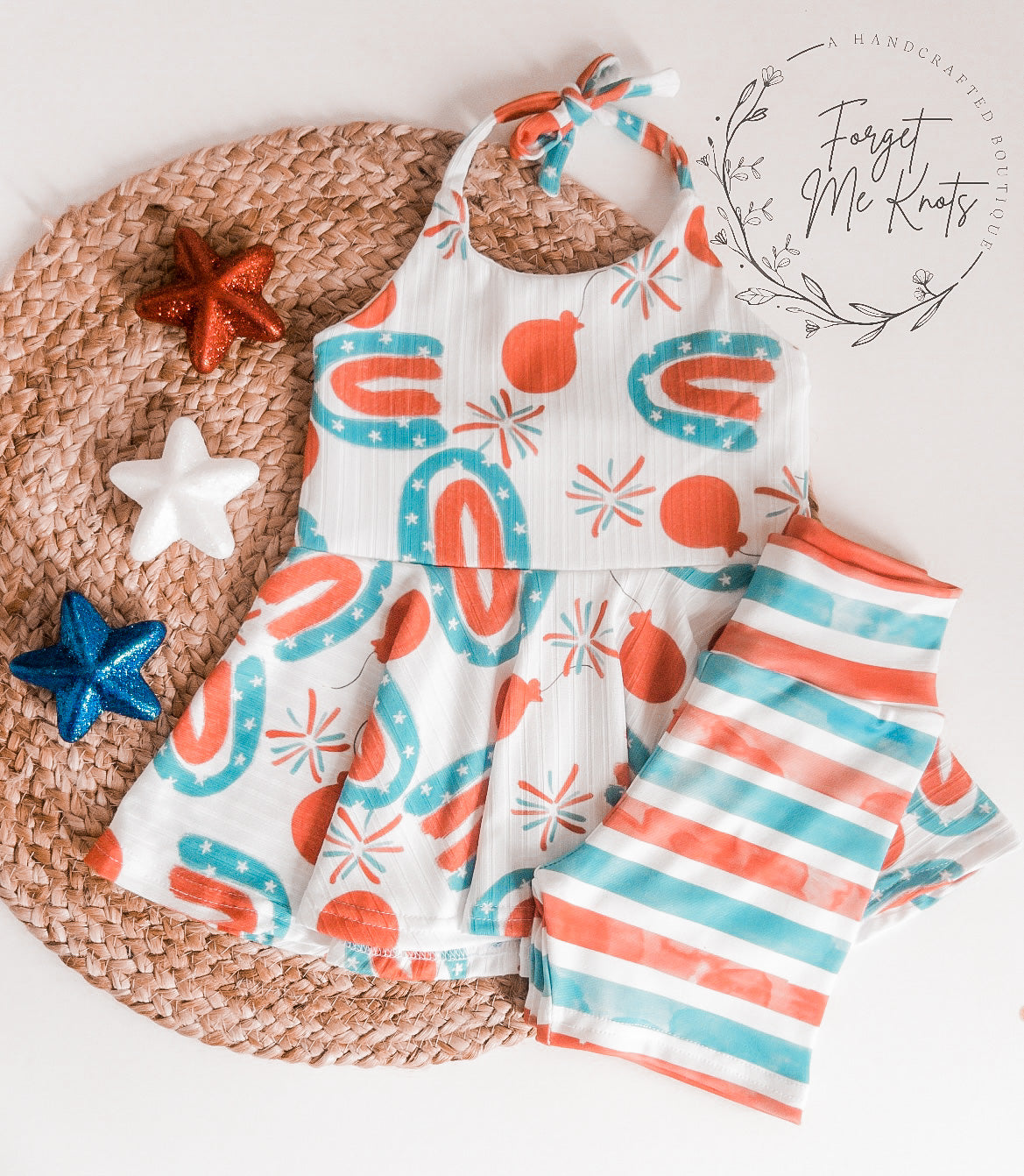 RWB Swing Halter & Biker Shorts Set