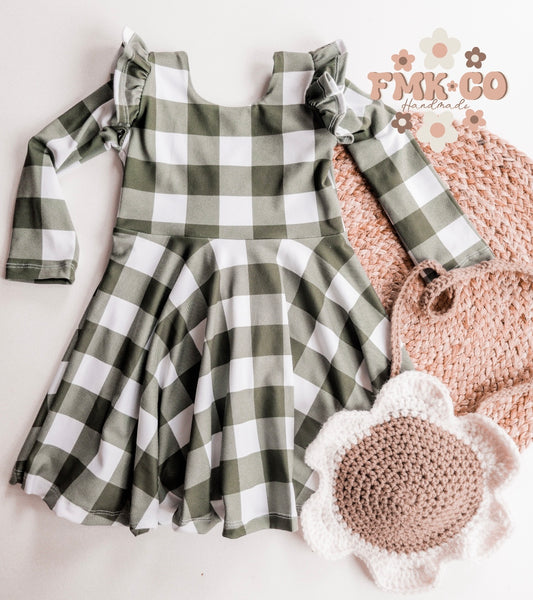 Ruffle Sleeve Twirl Dress